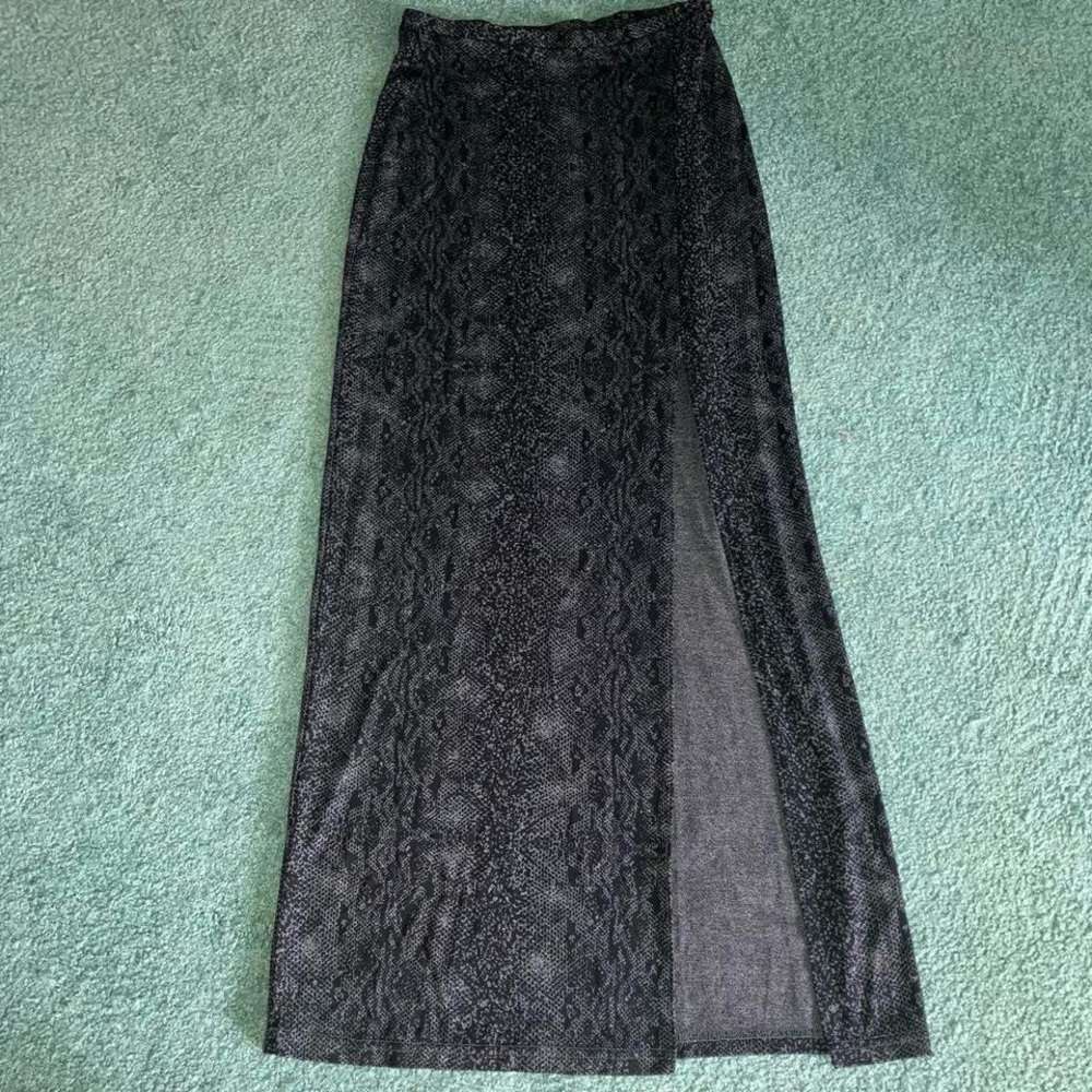 Vintage Express snakeskin print maxi skirt